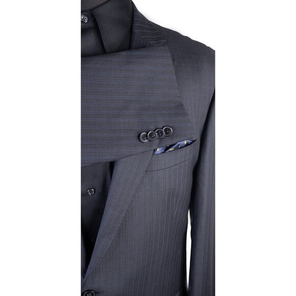 Peter Millar Suit Jacket Blazer Coat Gray Striped Sz 42L Two Button Wool Canada - Picture 6 of 14